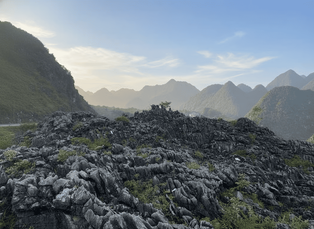 Dong Van Karst Plateau ancient grey limestone peaks