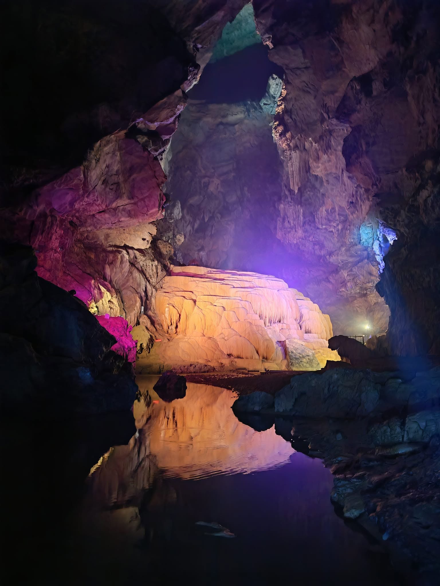 Stalactites and calcite formations in Nguom Ngao Cave